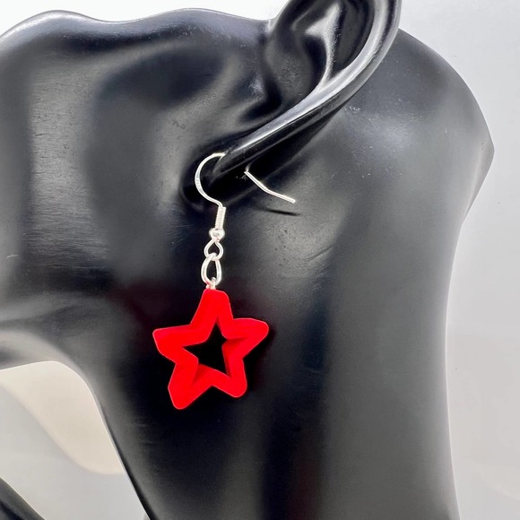 Christmas Star Earrings - Cookie Cutter Earrings - Dangle Earrings - Picture 7 of 8